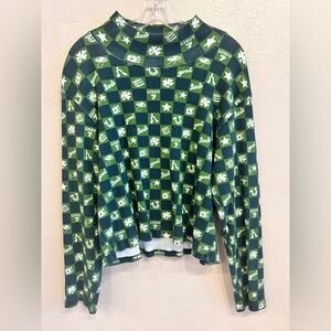 Big Bud Press Women’s Green Good Luck Turtleneck Organic Cotton Plus Size 3XL